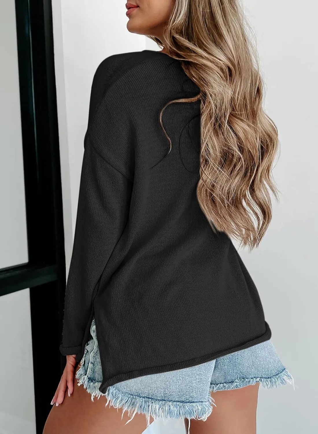 Womens Fashion 2025 Champagne Please Graphic Long Sleeve Pullover Sweater Loose Crewneck Knitted Sweatshirt Tops