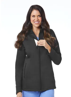 Women's Warm-up Bonded Fleece Jacket by Maevn XS-3XL- Pewter